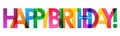 Colorful HAPPY BIRTHDAY overlapping semi-transparent letters banner