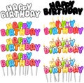 Colorful Happy Birthday Text Candles On Sticks Set 3