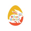 Colorful happy easter lettering