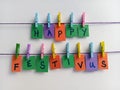 Colorful Happy festivus banner on a white background