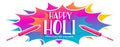 Colorful happy holi banner with pichkari design Royalty Free Stock Photo