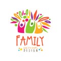 Colorful happy family logo design template Royalty Free Stock Photo