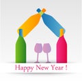 Colorful happy new year card Royalty Free Stock Photo