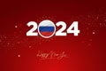 Colorful Happy New Year 2024 Festival Design Banner for Russia