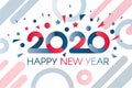 Colorful 2020 Happy New Year with Fireworks Banner