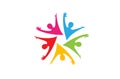 Colorful Happy People Group Team Logo Royalty Free Stock Photo