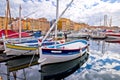 Colorful harbor of Saint Tropez at Cote d Azur view