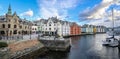 Colorful harbor town of Alesund Norway