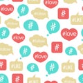 Colorful hashtag bubble seamless pattern