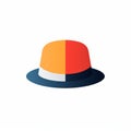 Colorful Hat Logo Design With Dark Orange And Dark Azure