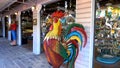Colorful Havana style cock statue on Key West - KEY WEST, USA - APRIL 12, 2016