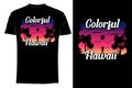 Silhouette colorful Hawaii retro vintage t-shirt mockup