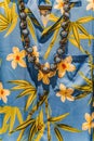 Colorful Hawaiian Shirt Kukui Beads Necklace Waikiki Honolulu Hawaii
