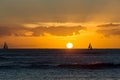 Colorful Hawaiian sunset over the Pacific Ocean Royalty Free Stock Photo