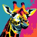 Colorful Pop Art Giraffe Illustration: A Vibrant Twist On Nature