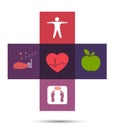 Colorful health care cross symbol