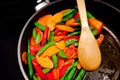 Colorful Healthy Vegan Food in the Pan