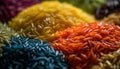 A colorful heap of healthy rice, fruit, and candy refreshment generated by AI