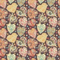 Colorful hears seamless vector pattern.