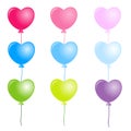 Colorful heart balloons on white background Royalty Free Stock Photo