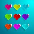 Colorful heart box icon.Valentine heart symbol.