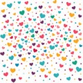 Colorful heart confetti pattern on white background Royalty Free Stock Photo