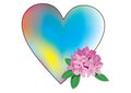 Colorful heart with flower