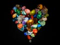 Colorful heart of gemstones