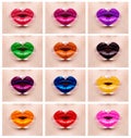 Colorful heart love lips makeup Royalty Free Stock Photo