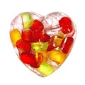 Colorful heart made of ice Royalty Free Stock Photo