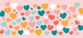 colorful heart pattern on pink background illustration background Royalty Free Stock Photo