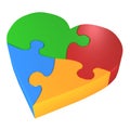 Colorful heart puzzle