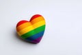 Rainbow heart representing the lgtbq community on white background Royalty Free Stock Photo