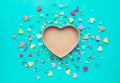 Colorful heart shape on blue background.love, valentine,wedding