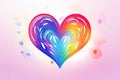 a colorful heart shaped object on a pink and blue background. generative ai Royalty Free Stock Photo