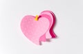 Colorful heart shaped post it papers Royalty Free Stock Photo