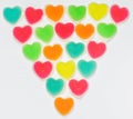 Colorful heart sign jelly