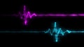 Colorful heartbeat rate and pulse on black screen, seamless and loop motion animate footage