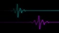 Colorful heartbeat rate and pulse on black screen, seamless and loop motion animate footage