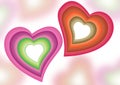 Colorful hearts background