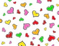 Colorful Hearts background / texture