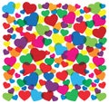 Colorful hearts background vector Royalty Free Stock Photo