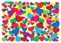 Colorful Hearts Background Vector