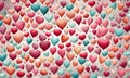 Colorful hearts background, vibrant and romantic Royalty Free Stock Photo