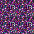 Colorful hearts with hidden word - LOVE. Seamless pattern vector illustration