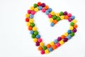 Colorful hearts made from sweets