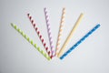 Colorful helical or striped paper straws isolated on white background including clipping path Royalty Free Stock Photo