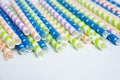 Colorful helical or striped paper straws isolated on white background including clipping path Royalty Free Stock Photo