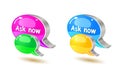 Colorful help bubble chat icon Royalty Free Stock Photo