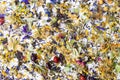 Colorful herbal mixture for a perfect tea